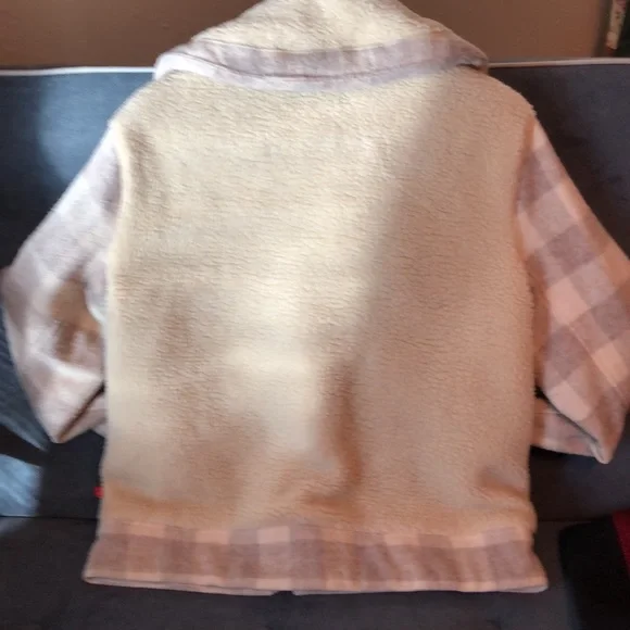 Woolrich Wool Sherpa moto jacket beige plaid - Picture 2 of 7